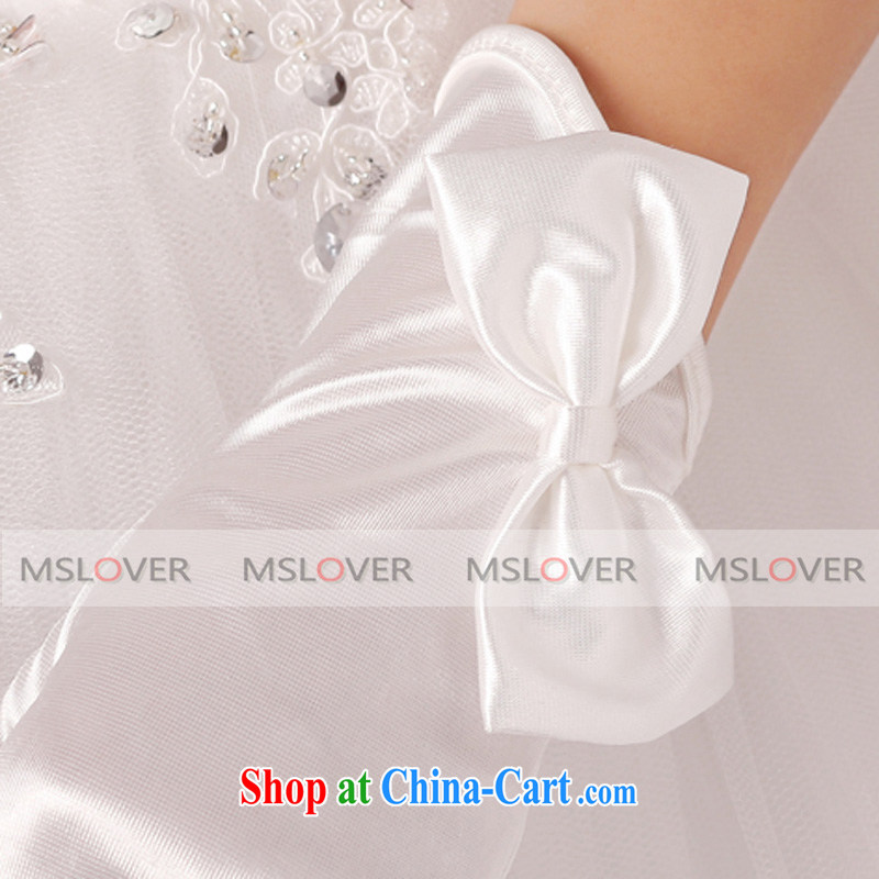 MSLover Bow Tie Satin 5 refers to a short, Dinner Show bridal wedding gloves wedding gloves ST 1315 m White, name, Mona Lisa (MSLOVER), shopping on the Internet