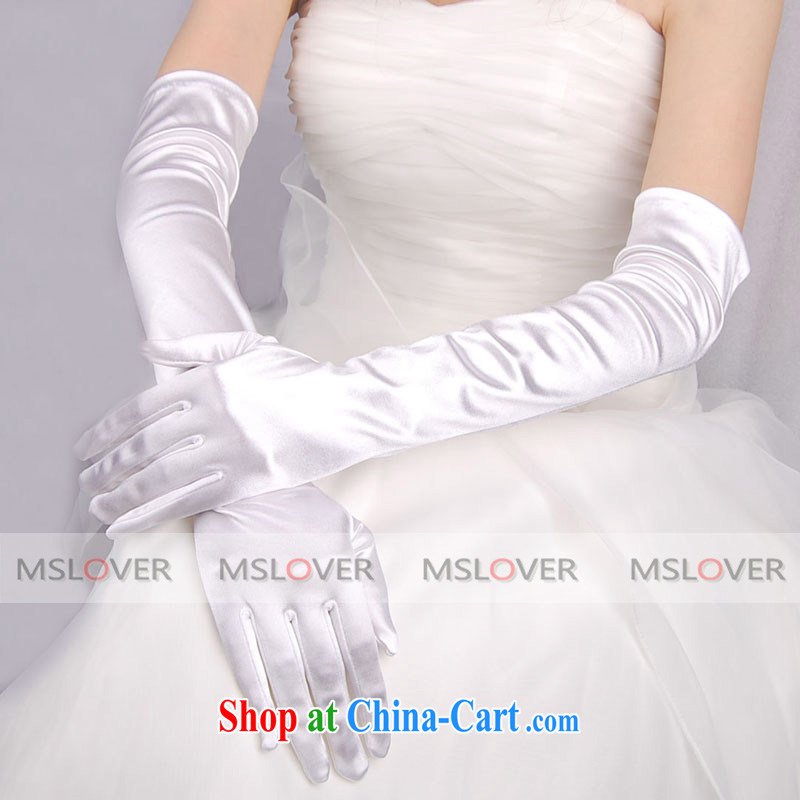 MSLover classic Satin 5 refers to the long, Dinner Show bridal wedding gloves wedding gloves ST 1321 m White, name, Mona Lisa (MSLOVER), shopping on the Internet