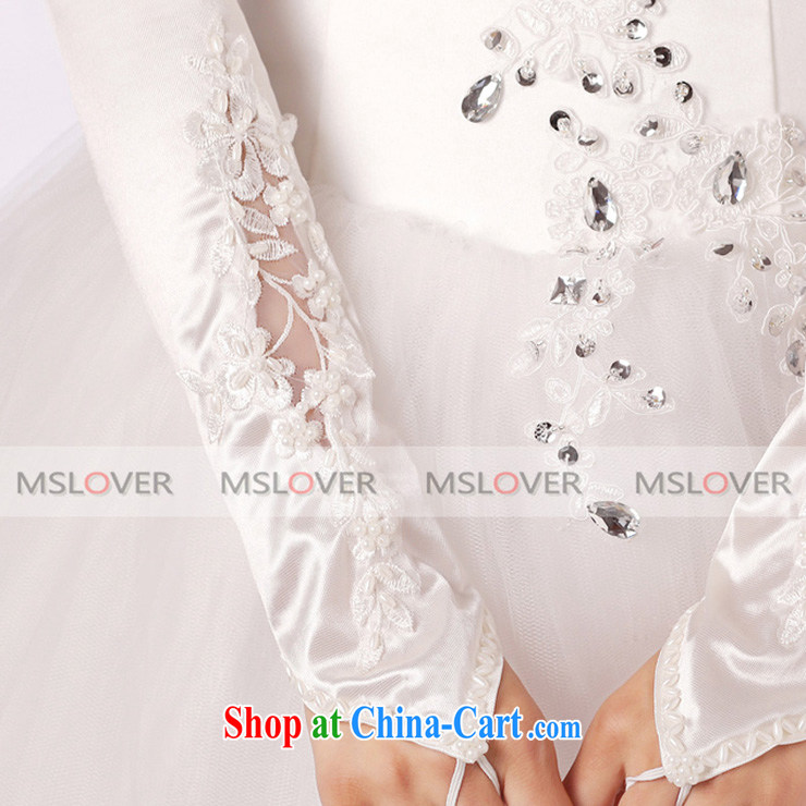 MSLover Satin lace decals nail Pearl refers to the long, Dinner Show bridal wedding gloves wedding gloves ST 1246 white pictures, price, brand platters! Elections are good character, the national distribution, so why buy now enjoy more preferential! Health