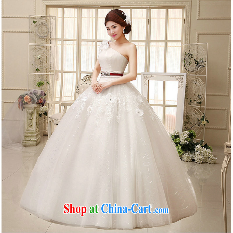 Optimize Philip Wong wedding dresses new 2014 Korean version elegant single shoulder strap beauty white wedding XS 268 white XXL, optimize, and shopping on the Internet