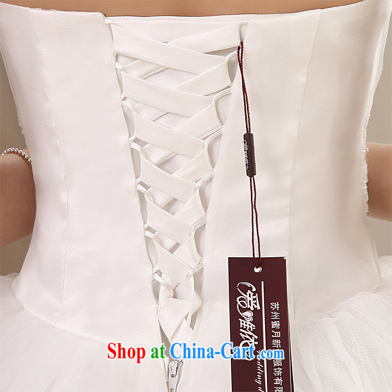 Honeymoon bridal wedding dresses 2015 new water drilling erase chest wedding with straps Princess wedding white XL, Honeymoon bridal, shopping on the Internet