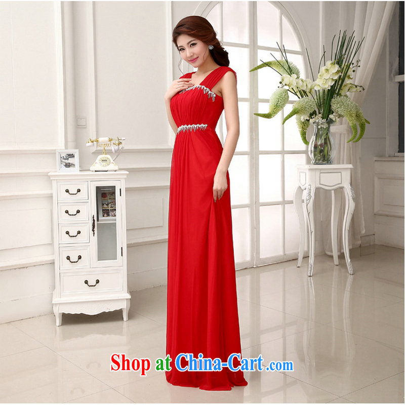 Optimize video 2014 new wedding dresses marriages, long serving toast bridesmaid shoulders graphics thin dress female XS 892 red XXL, optimize, and shopping on the Internet