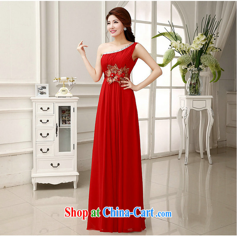Optimize Hung-bridesmaid dress long, small dress bride wedding toast clothing stylish evening dress wedding dresses new XS 578 red XXL