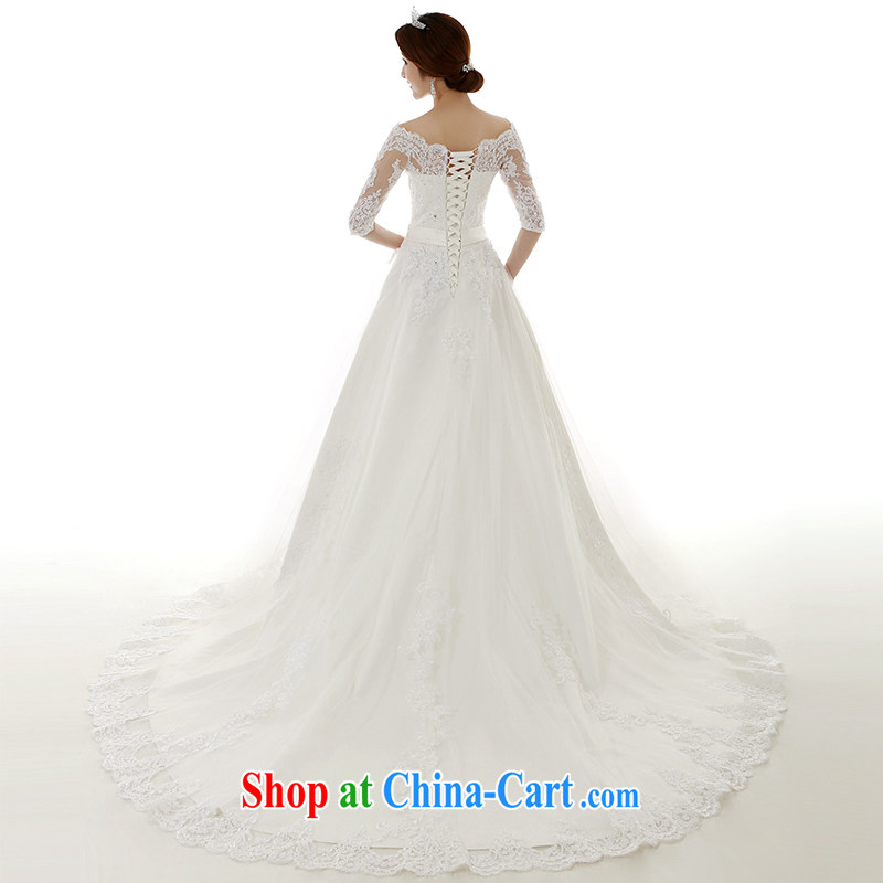 Dirty comics 2015 spring and summer New Field shoulder collar, long-sleeved large tail wedding dresses Korean Beauty Princess bridal straps lace-tail wedding dresses and tail, XXL, dirty man, shopping on the Internet