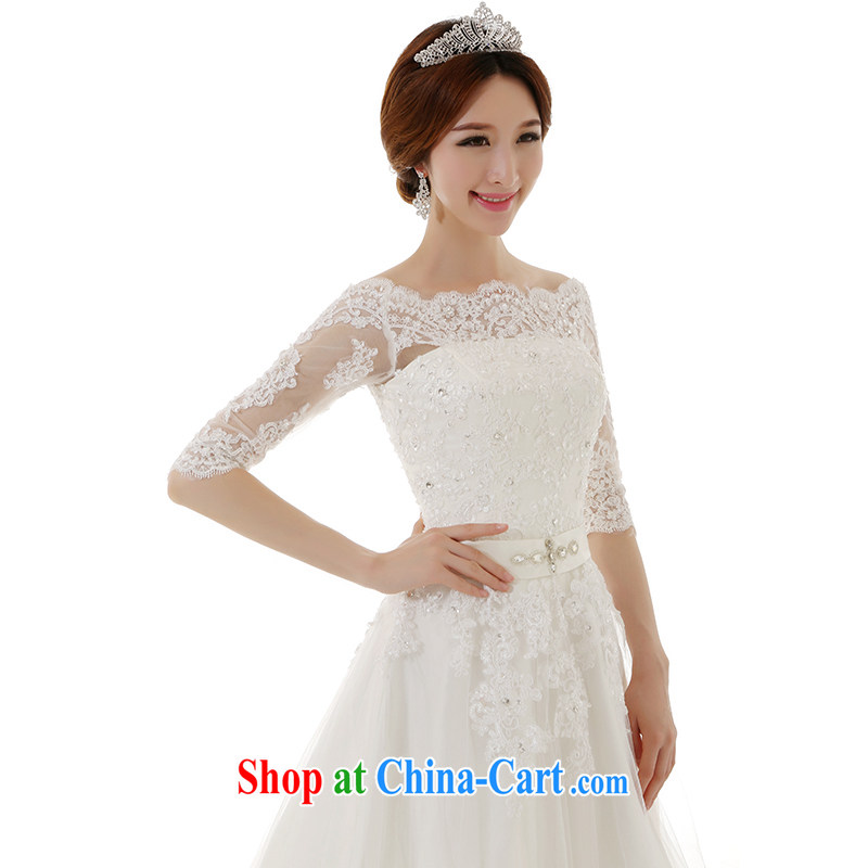 Dirty comics 2015 spring and summer New Field shoulder collar, long-sleeved large tail wedding dresses Korean Beauty Princess bridal straps lace-tail wedding dresses and tail, XXL, dirty man, shopping on the Internet