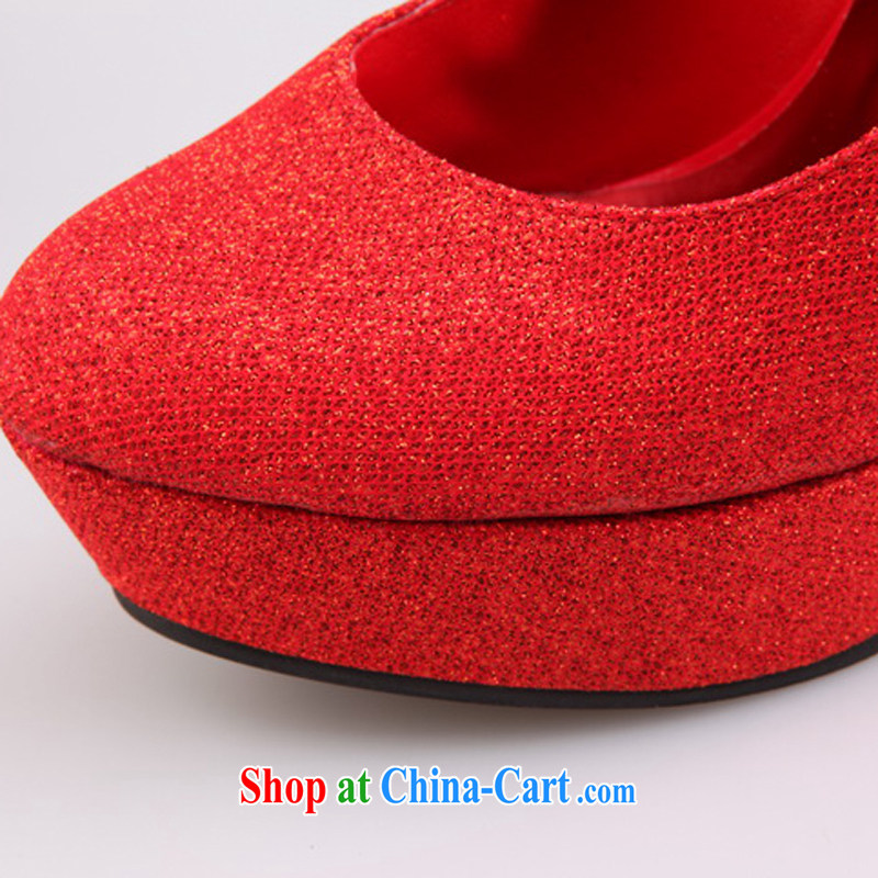 Rain is still clothing bridal wedding shoes wedding dresses wedding shoes wedding bridal shoes bridesmaid red/gold wedding shoes XZ 062 red 36, rain is clothing, and shopping on the Internet