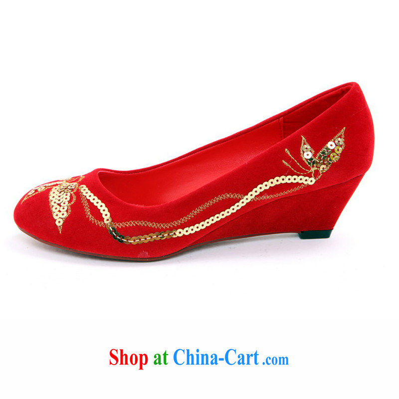 Rain is still Yi marriages wedding jewelry wedding dresses beautiful bridal wedding shoes red bridal wedding dresses shoes shoes XZ 104 red 36, rain is clothing, and shopping on the Internet