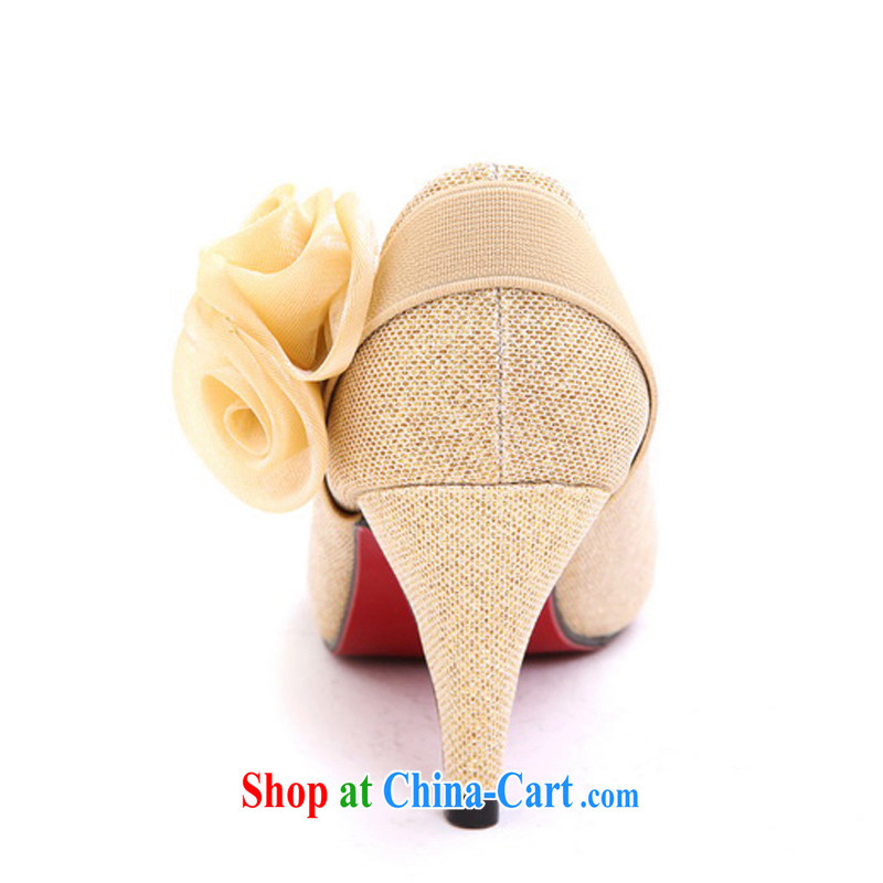 Rain is still Yi marriage wedding dresses bridal wedding dress shoes wedding shoes bridesmaid wedding shoes dance shoes red wedding shoes XZ 103 gold 35, rain is clothing, and shopping on the Internet