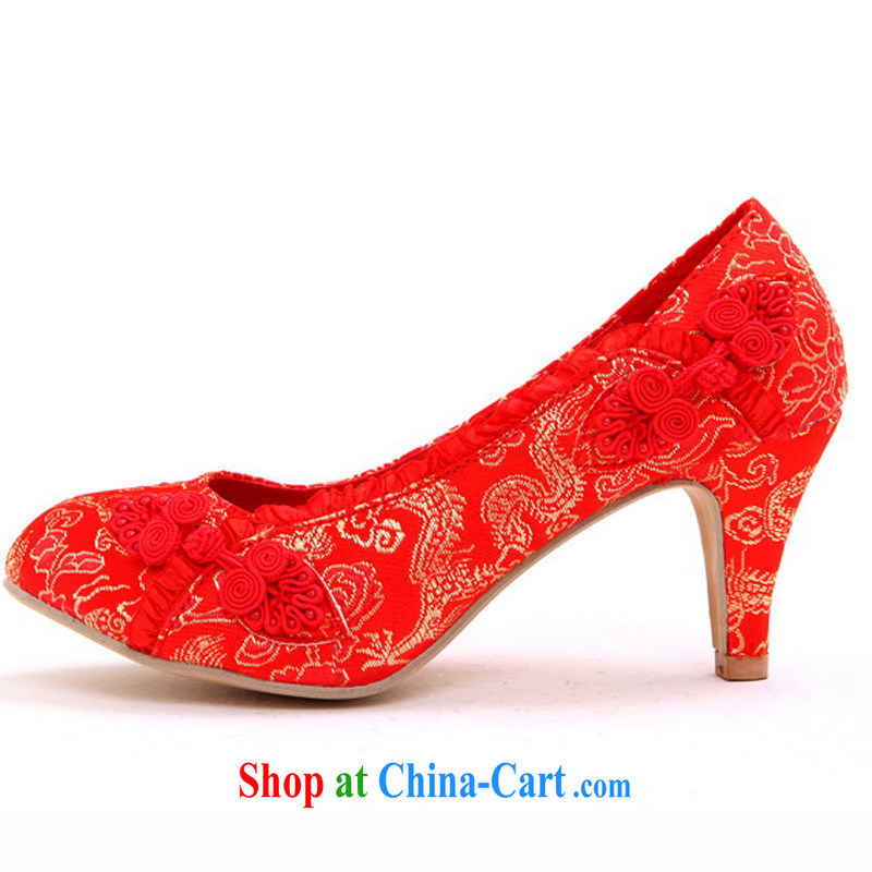 Rain is still Yi marriages wedding jewelry wedding dresses shoes women shoes beautiful bridal shoes bridal shoes wedding shoes dresses shoes XZ 105 red 39, rain is clothing, and shopping on the Internet