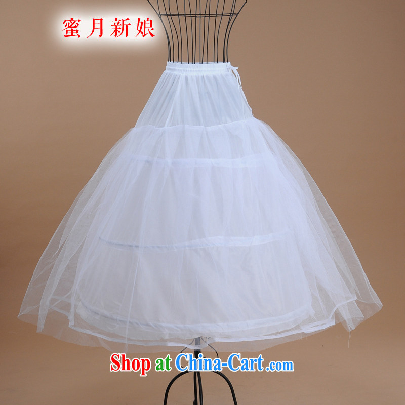 Honeymoon bridal bridal wedding dress required support ~3 steel two-layer yarn quality skirt stays ~ white