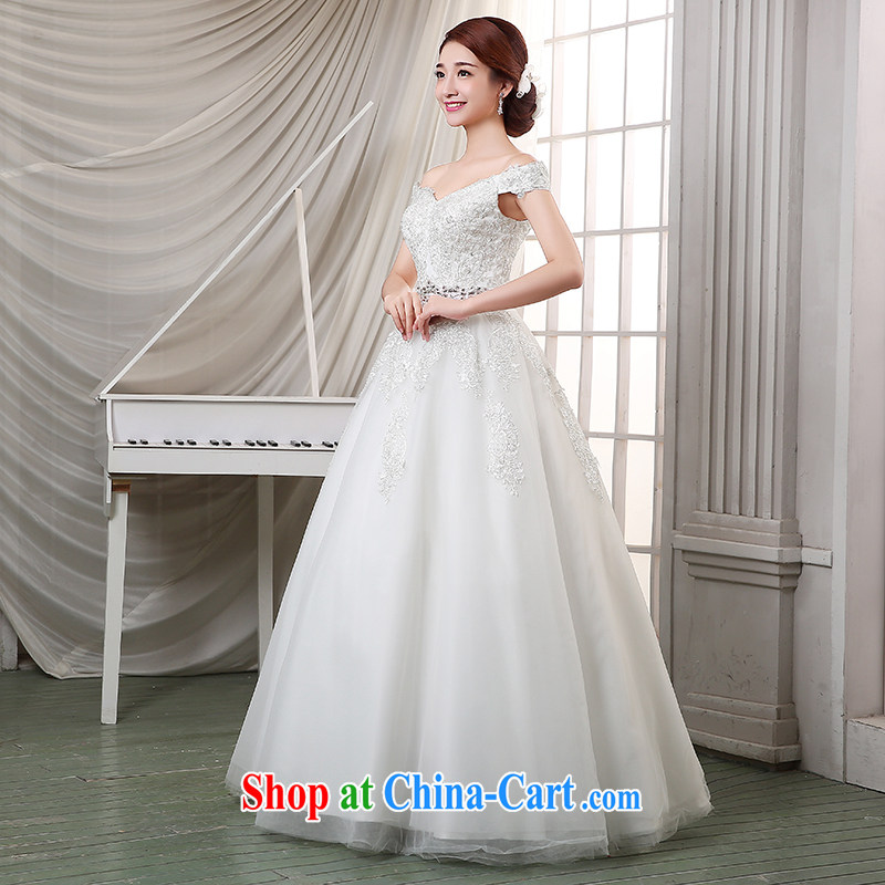 7 color 7 tone Korean version 2015 New with sweet Princess large code wedding a field shoulder foreign trade wedding H 001 white tailored to 7-Color 7 tone, shopping on the Internet