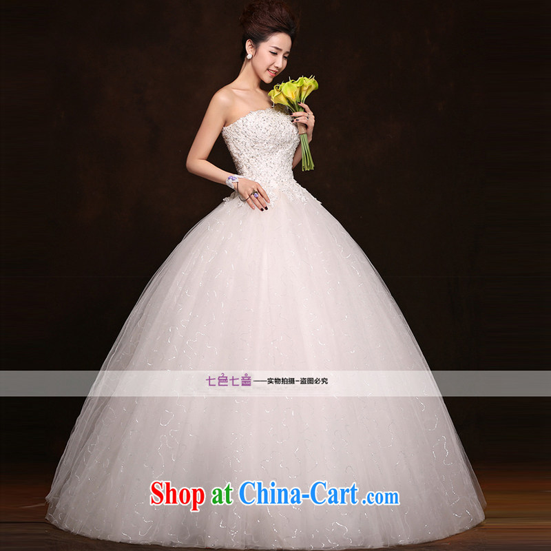 7 color 7 tone Korean version 2015 New new is the shoulder to align graphics thin diamond lace Madame wedding dresses H 005 white XL, 7 color 7 tone, shopping on the Internet