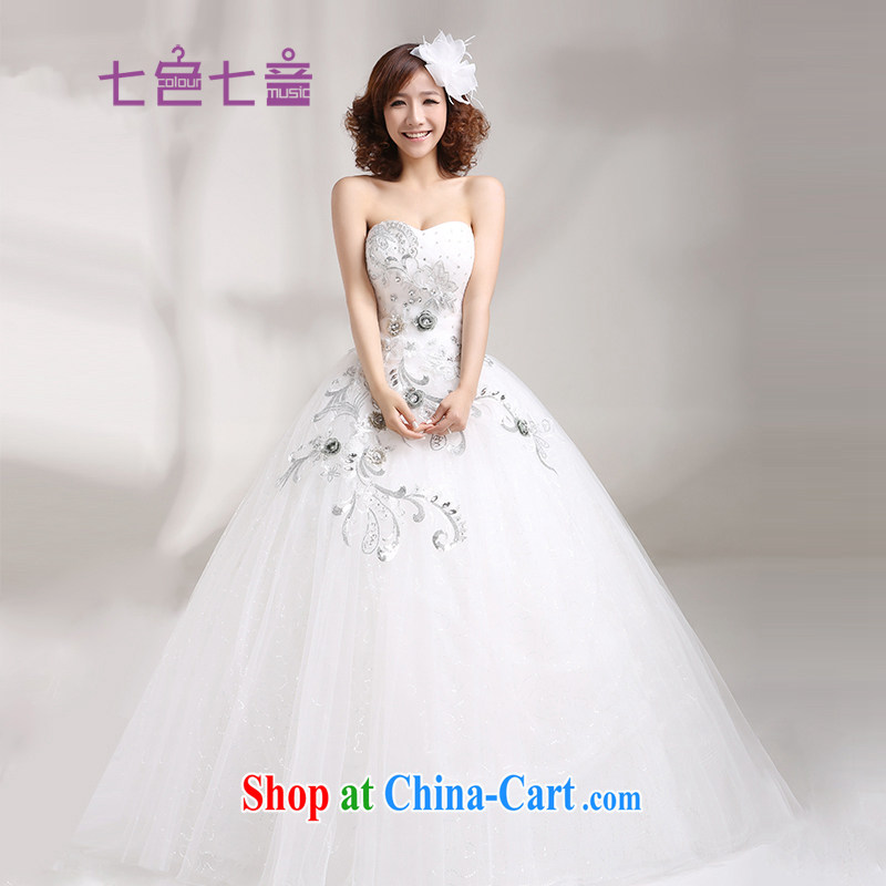 7 color 7 tone Korean version 2015 new sweet Princess Mary Magdalene chest wedding marriages and leisurely wedding dresses H 008 white tailored