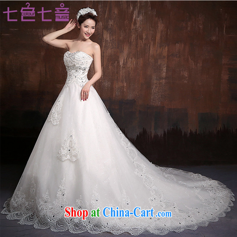 7 color 7 tone Korean version of the new, 2015 bridal Super Deluxe Big-tail wedding-waist graphics thin smears chest wedding dresses H 009 white tailored to 7-Color 7 tone, shopping on the Internet