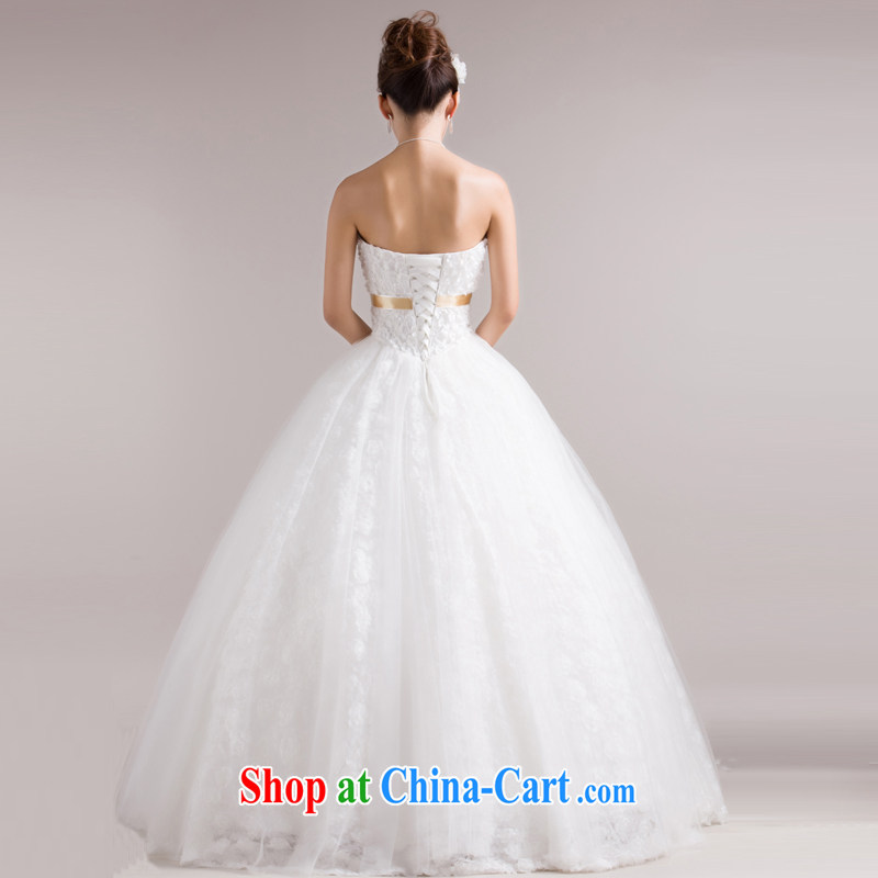 7 color 7 tone Korean 2015 new marriages white tie with bare chest sweet Princess lace graphics thin wedding dresses H 011 white tailored to 7-Color 7 tone, shopping on the Internet