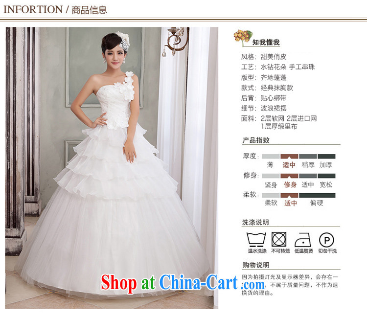 Honeymoon bridal wedding dresses 2015 Korean Beauty single shoulder wedding water drilling flowers tied with Princess wedding white L pictures, price, brand platters! Elections are good character, the national distribution, so why buy now enjoy more preferential! Health