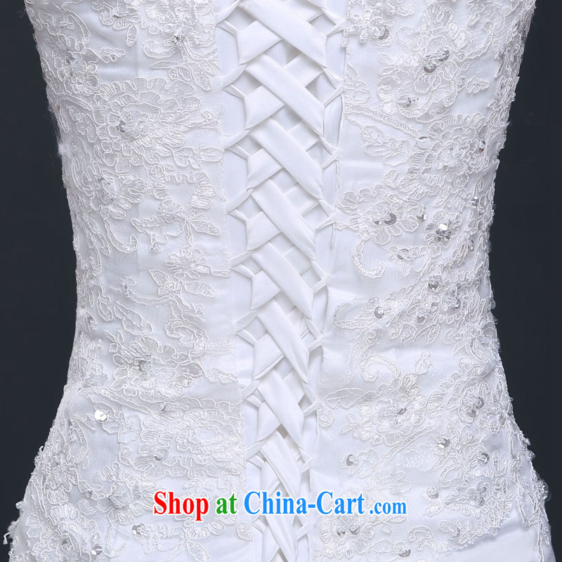 7 color 7 tone Korean version 2015 New Beauty Korean-style double-shoulder simplicity and a shoulder at Merlion tail wedding dresses H 015 white tailored (final), 7 color 7 tone, shopping on the Internet