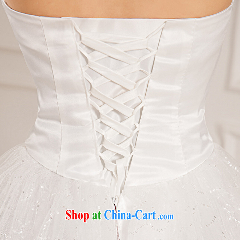 Honeymoon bridal wedding dresses 2015 new Korean wood drill on-chip erase chest wedding dresses with straps Princess wedding white M, Honeymoon bridal, shopping on the Internet