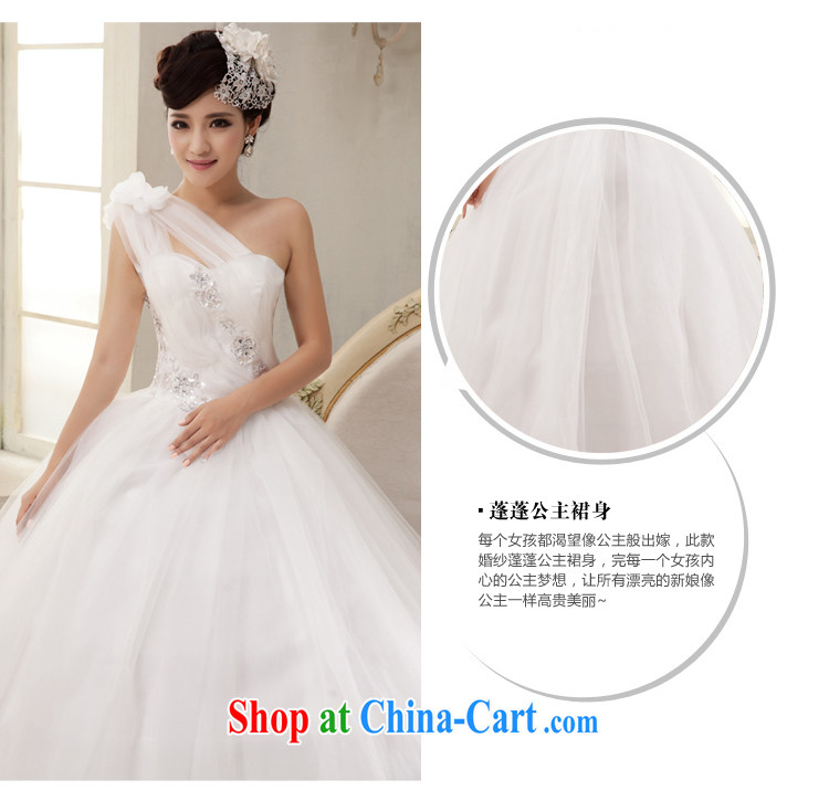 Honeymoon bridal wedding dresses 2015 Korean sweet Princess single shoulder flowers wedding with straps wedding white XXL pictures, price, brand platters! Elections are good character, the national distribution, so why buy now enjoy more preferential! Health