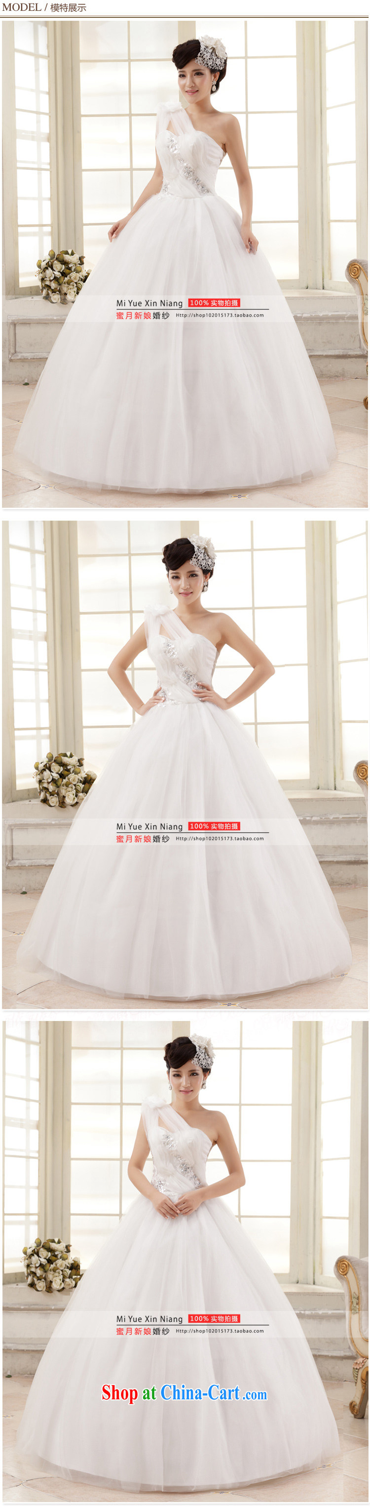 Honeymoon bridal wedding dresses 2015 Korean sweet Princess single shoulder flowers wedding with straps wedding white XXL pictures, price, brand platters! Elections are good character, the national distribution, so why buy now enjoy more preferential! Health