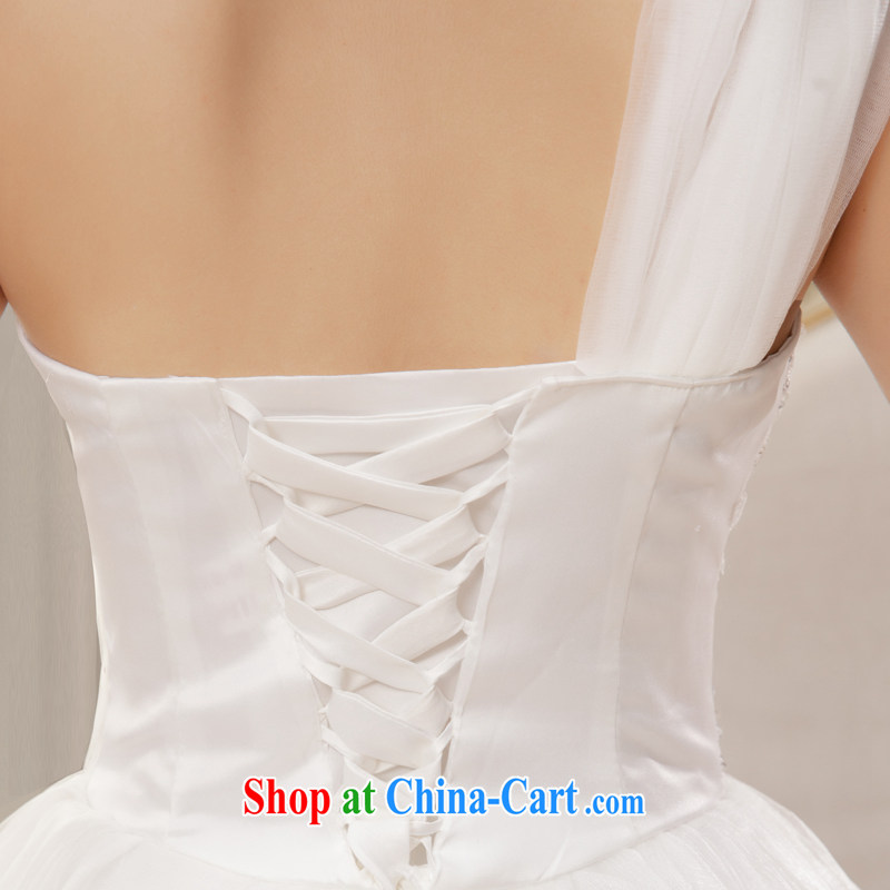 Honeymoon bridal wedding dresses 2015 Korean sweet Princess single shoulder flowers wedding with straps wedding white XXL, Honeymoon bridal, shopping on the Internet