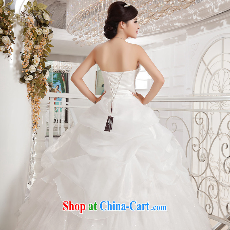 Honeymoon bridal wedding dresses 2015 new Korean wood drill flowers erase chest wedding band Princess shaggy wedding white XXL, Honeymoon bridal, shopping on the Internet