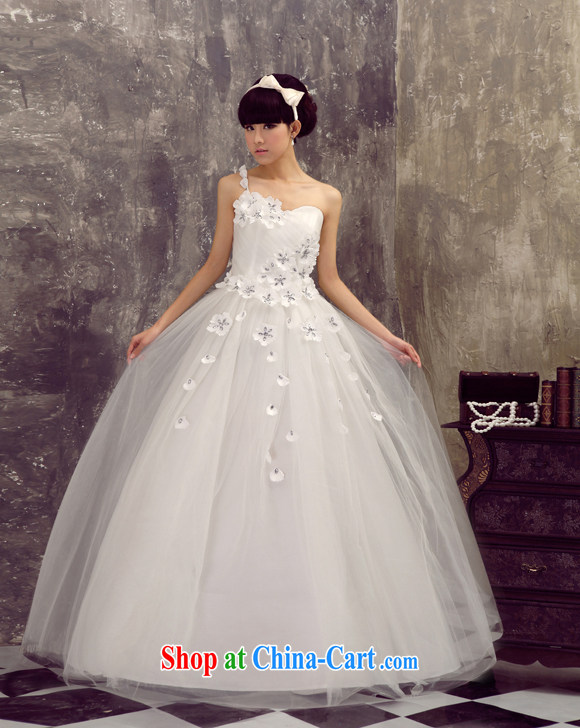 Honeymoon bride single shoulder wedding dresses the shoulder wedding bridal wedding wedding dresses new 2015 sweet Princess wedding white XXL pictures, price, brand platters! Elections are good character, the national distribution, so why buy now enjoy more preferential! Health