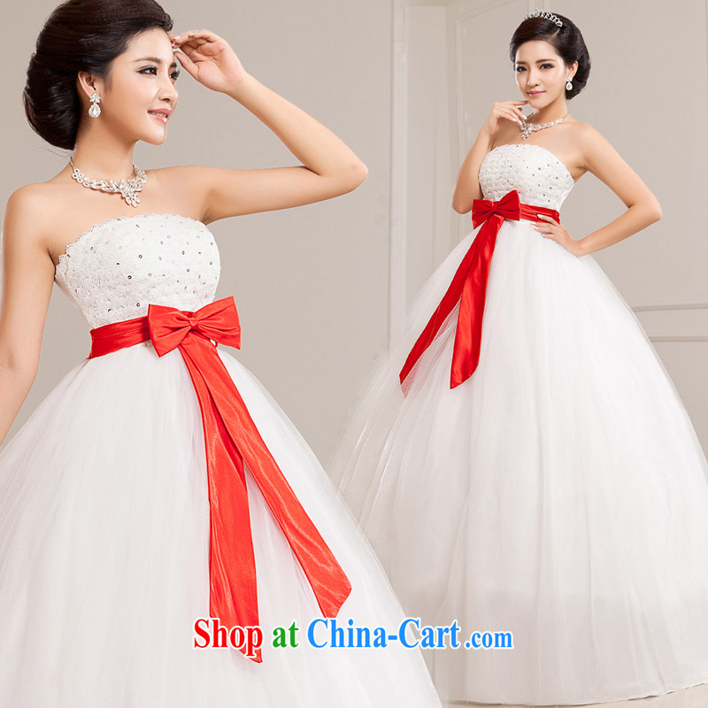 Honeymoon bridal wedding dresses 2015 new Korean bowtie high waist bare chest wedding Princess shaggy wedding white XXL, Honeymoon bridal, shopping on the Internet