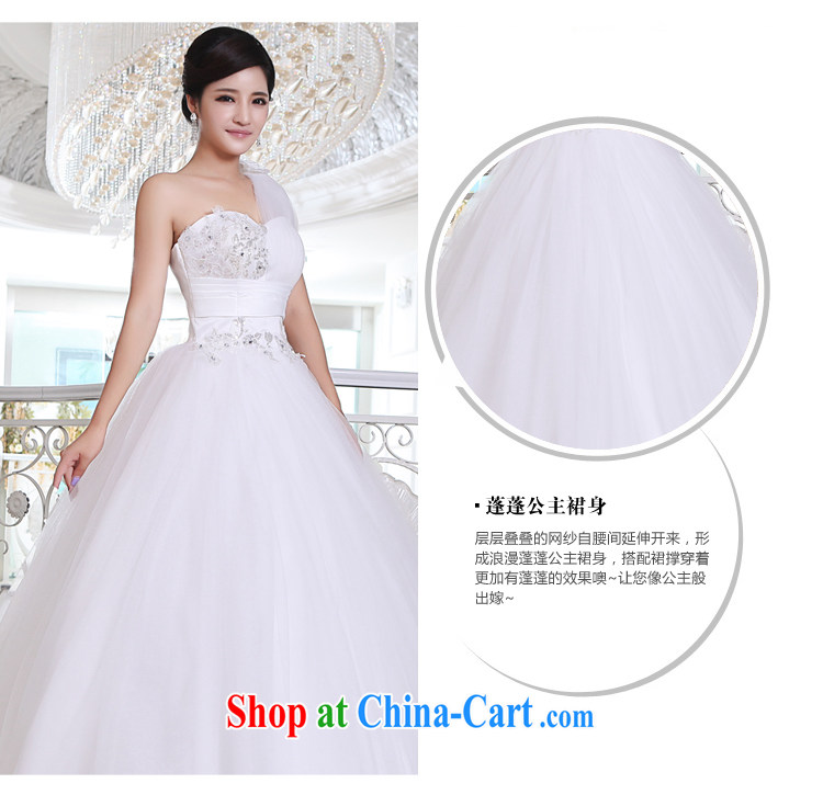 Honeymoon bridal wedding dresses 2015 new Korean Princess single shoulder ribbons wedding with straps shaggy wedding white XXL pictures, price, brand platters! Elections are good character, the national distribution, so why buy now enjoy more preferential! Health