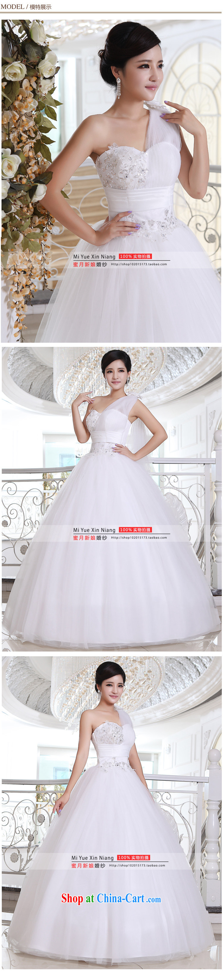 Honeymoon bridal wedding dresses 2015 new Korean Princess single shoulder ribbons wedding with straps shaggy wedding white XXL pictures, price, brand platters! Elections are good character, the national distribution, so why buy now enjoy more preferential! Health
