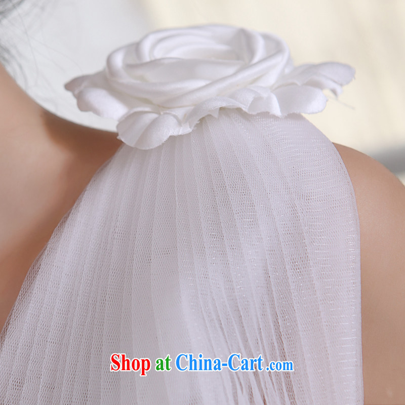 Honeymoon bridal wedding dresses 2015 new Korean Princess single shoulder ribbons wedding with straps shaggy wedding white XXL, Honeymoon bridal, shopping on the Internet