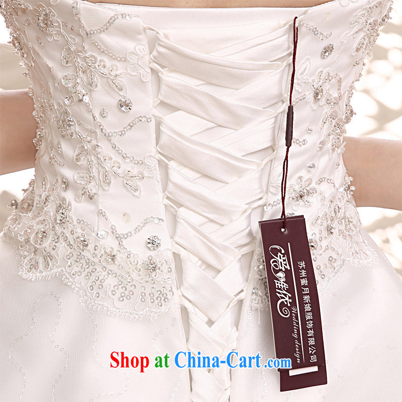 Honeymoon bridal 2015 new wedding dresses bare chest wedding dresses with straps shaggy Princess wedding white XL, Honeymoon bridal, shopping on the Internet