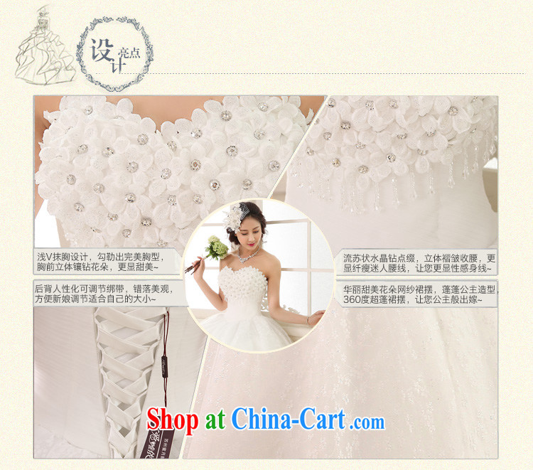 Honeymoon bridal wedding dresses 2015 new Korean sweet Princess Mary Magdalene flowers chest wedding dresses with straps wedding white M pictures, price, brand platters! Elections are good character, the national distribution, so why buy now enjoy more preferential! Health