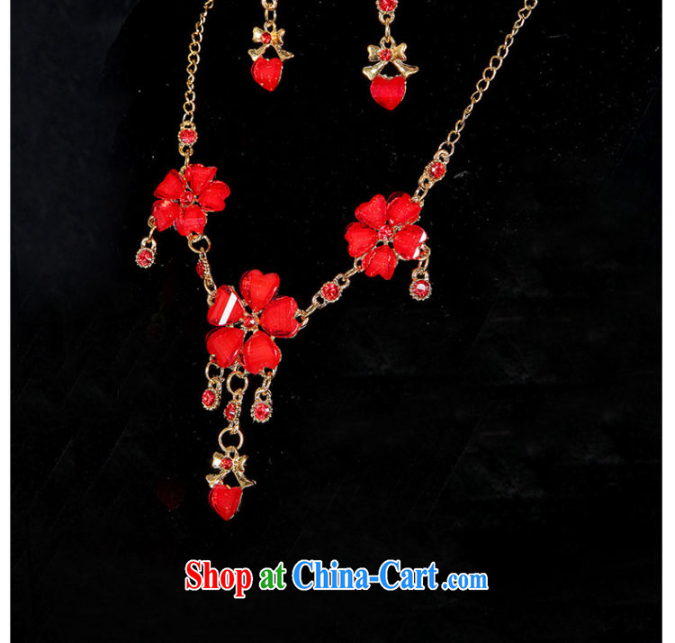 Qi wei bridal necklace earrings accessories kit red wedding dresses accessories China wind cheongsam dress uniform toast with Circumference 21 cm - 50 CM pictures, price, brand platters! Elections are good character, the national distribution, so why buy now enjoy more preferential! Health