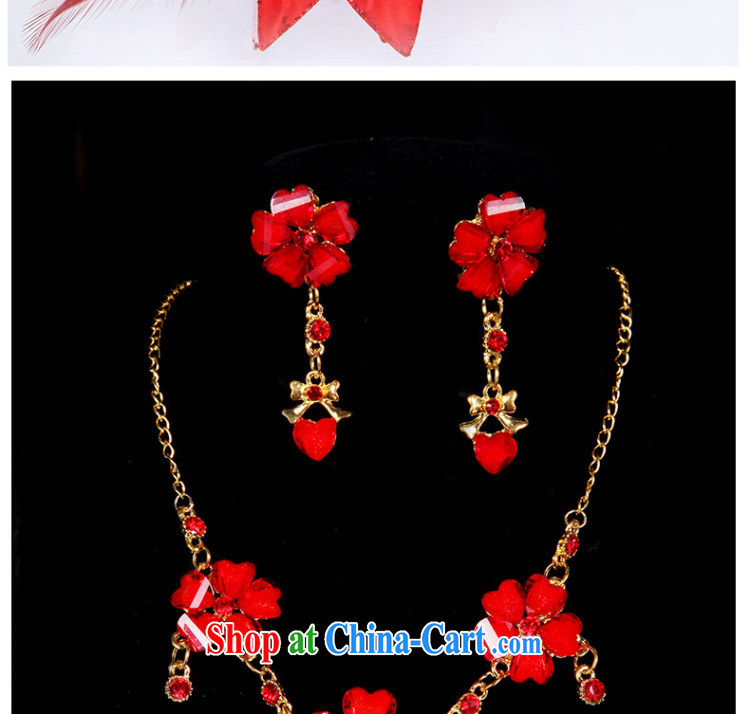 Qi wei bridal necklace earrings accessories kit red wedding dresses accessories China wind cheongsam dress uniform toast with Circumference 21 cm - 50 CM pictures, price, brand platters! Elections are good character, the national distribution, so why buy now enjoy more preferential! Health
