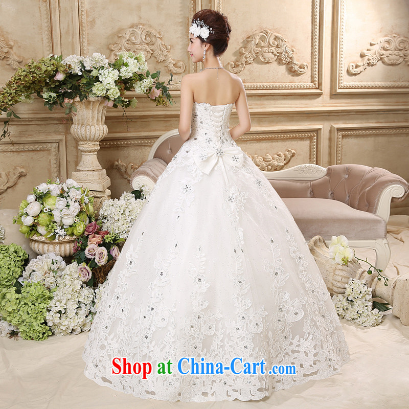 7 color 7 tone Korean version 2015 new Korean heart-shaped bare chest wedding marriages larger graphics thin with wedding dresses H 018 white XXL, 7 color 7 tone, shopping on the Internet