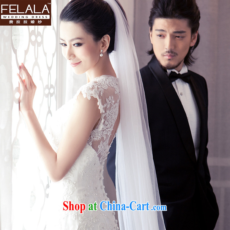 Ferrara wedding wedding and legal Korean-style wedding dresses and yarn 4M drag and drop, long head dresses accessories, La wedding (FELALA), shopping on the Internet