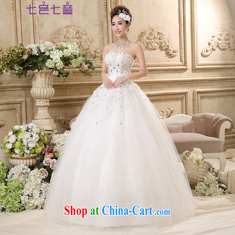 7-Color 7 tone Korean version summer 2015 new light drill tie-up beauty to erase chest wedding dresses H 020 white tailored