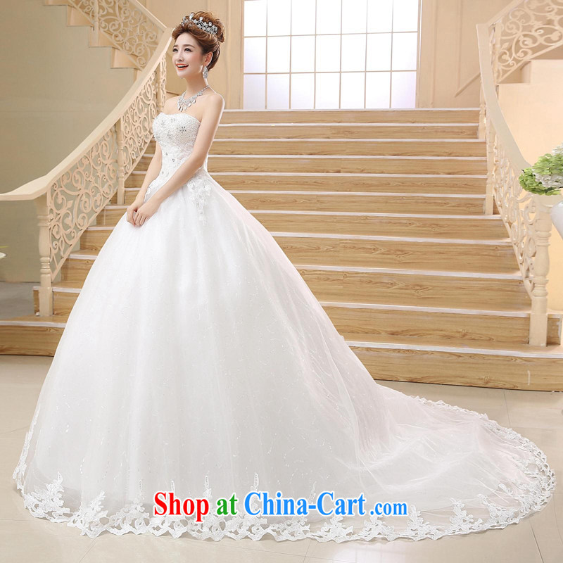 7 color 7 tone Korean version 2015 summer new Korean Modern minimalist wipe chest larger deluxe long-tail wedding dresses H 022 white L, 7 color 7 tone, shopping on the Internet