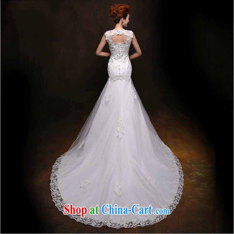 Yong-yan and flagship store Korean-style lace bridal wedding large code retro crowsfoot long-tail wedding dresses 2015 new summer white. size will not be refunded, Yong Yan good offices, shopping on the Internet