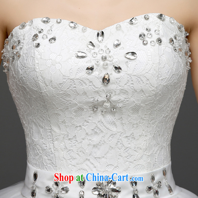 7 color 7 tone Korean version 2015 new erase chest strap with light drill elegant larger graphics thin shaggy dress wedding dresses H 025 white tailored (final), 7 color 7 tone, shopping on the Internet