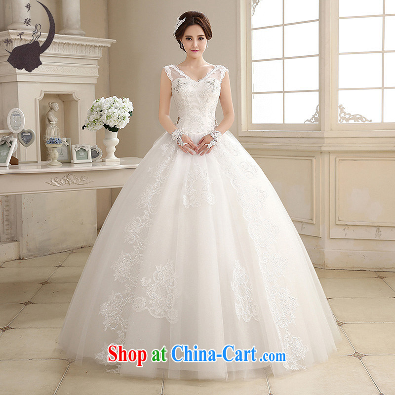 Dream of the day wedding dresses Korean lace shoulders with 2015 new stylish wedding dress 1728 white M