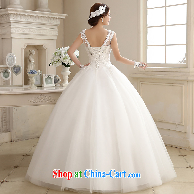 Dream of the day wedding dresses Korean lace shoulders with 2015 new stylish wedding dress 1728 white M, Dream of the day, shopping on the Internet