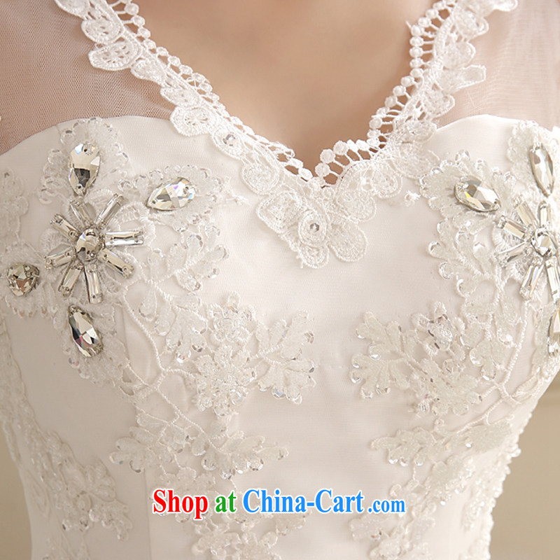 Dream of the day wedding dresses Korean lace shoulders with 2015 new stylish wedding dress 1728 white M, Dream of the day, shopping on the Internet