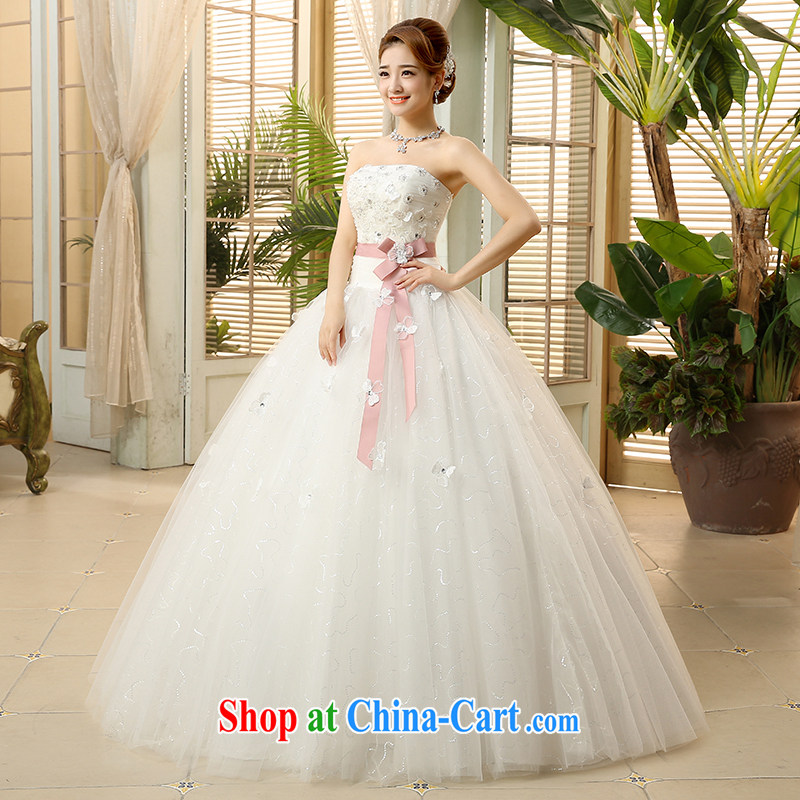 The United States, wedding dresses 2015 new bow-tie belt lace flowers adorned with Korean sweet Princess with yarn H - 42 white L, AIDS and the United States (Imeinuo), online shopping