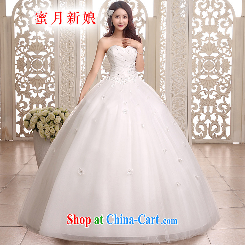 Honeymoon bridal 2015 new wedding dresses Princess Mary Magdalene chest wedding with shaggy strap wedding white XL