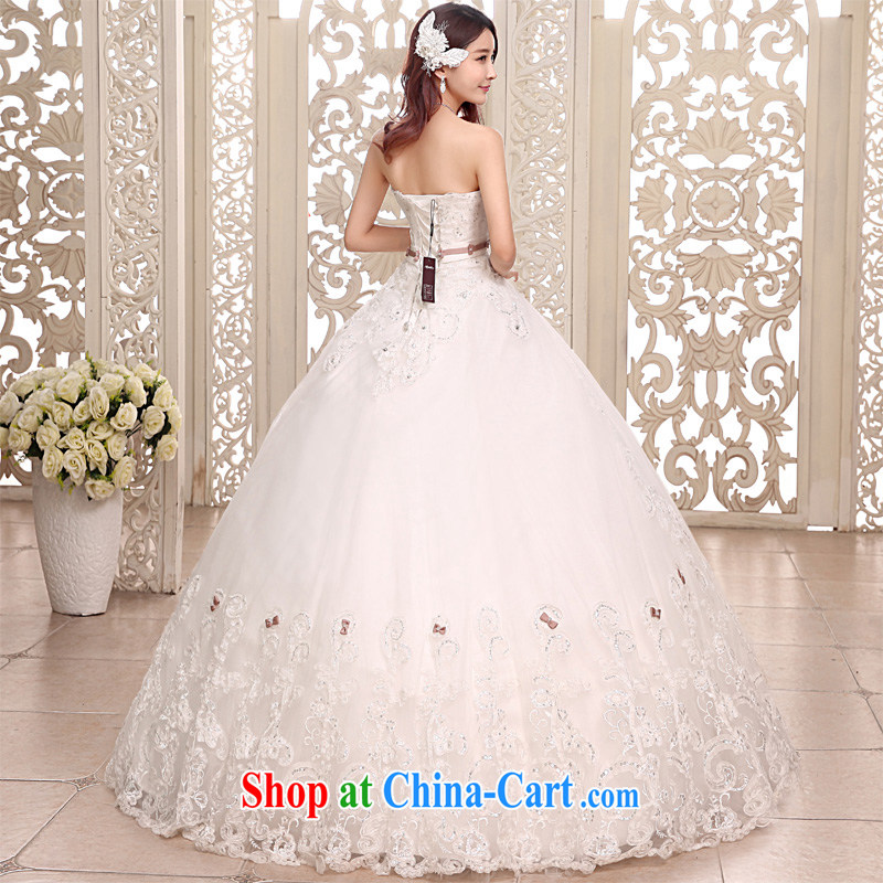 Honeymoon bridal 2015 new wedding dresses classic sexy Bow Tie bare chest wedding dresses with straps wedding white XL, Honeymoon bridal, shopping on the Internet