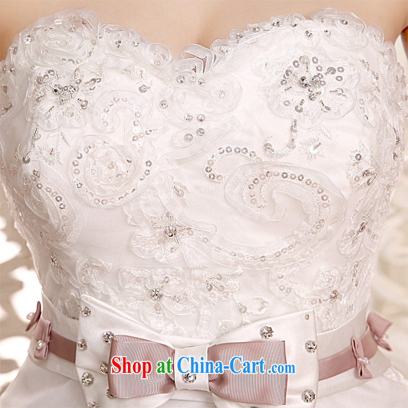 Honeymoon bridal 2015 new wedding dresses classic sexy Bow Tie bare chest wedding dresses with straps wedding white XL, Honeymoon bridal, shopping on the Internet