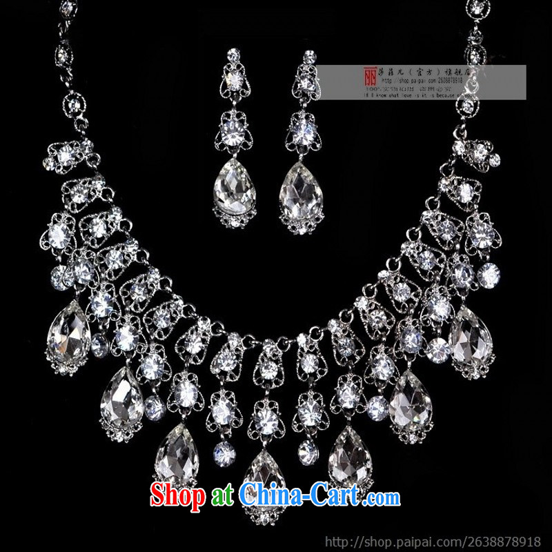 Love so Pang bridal glory studded retro Kit link water diamond necklace jewelry wedding accessories 3-Piece jewelry set necklace earrings, love so Pang, shopping on the Internet