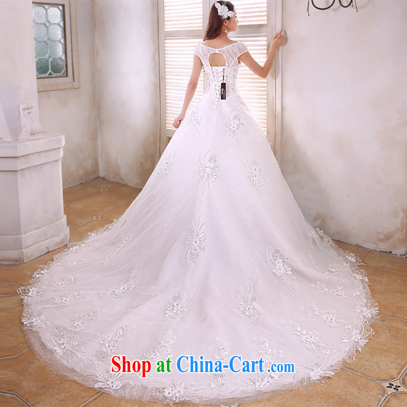 Honeymoon bridal 2015 new wedding dresses Korean shoulders Deep V for long-tail lights, wedding band wedding white XL, Honeymoon bridal, shopping on the Internet